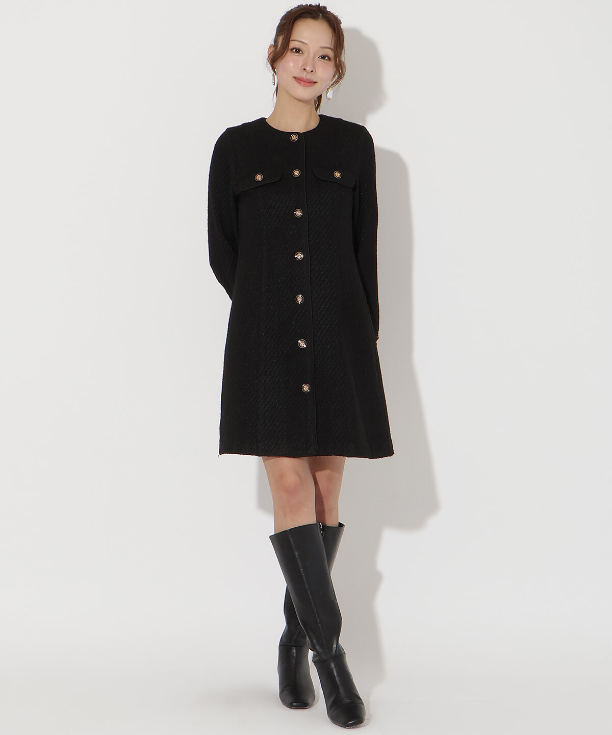 アンドクチュール「ツイードミニワンピース」|ワンピース|