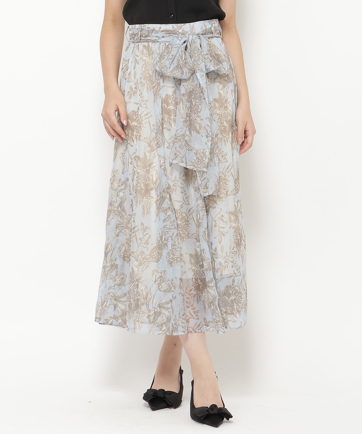 REDYAZEL「フラワープリントスカート」|フレア|