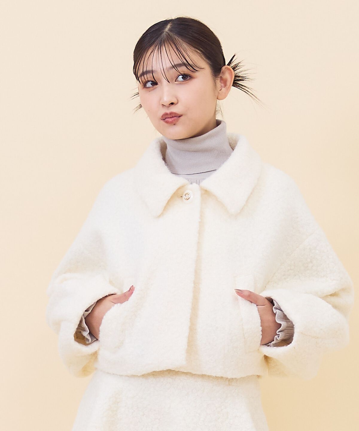 REDYAZEL「ブークレショートコート」|ステンカラーコート|