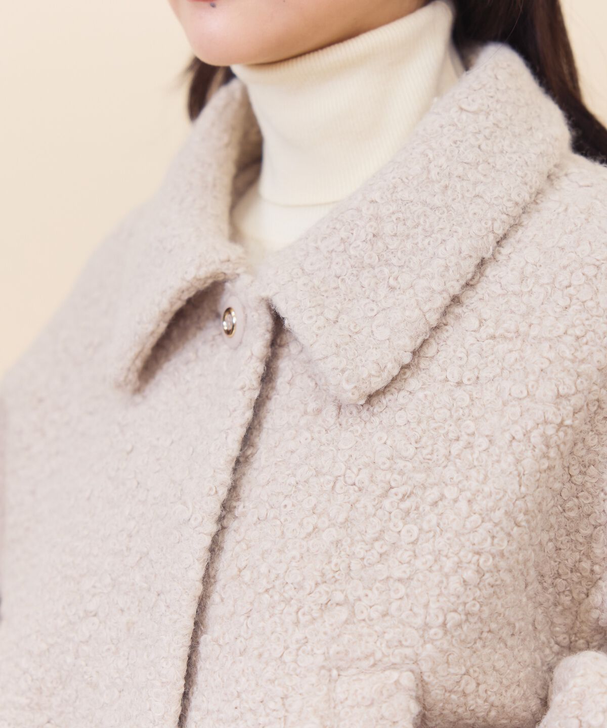 REDYAZEL「ブークレショートコート」|ステンカラーコート|