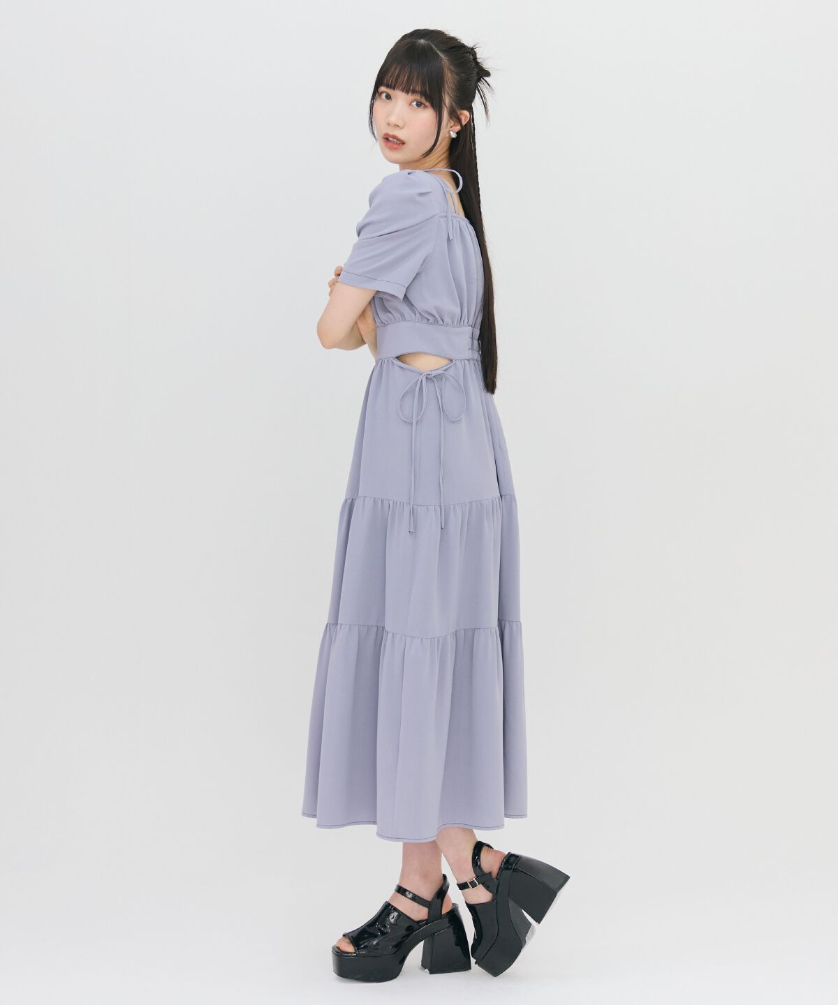 REDYAZEL「サイドリボンカットティアードワンピース」|ワンピース|