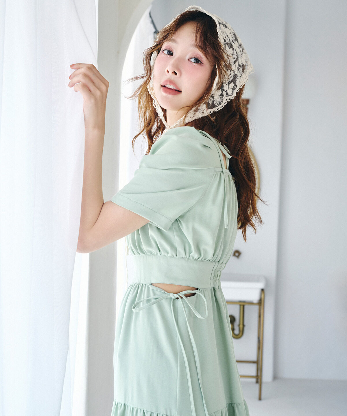 REDYAZEL「サイドリボンカットティアードワンピース」|ワンピース|