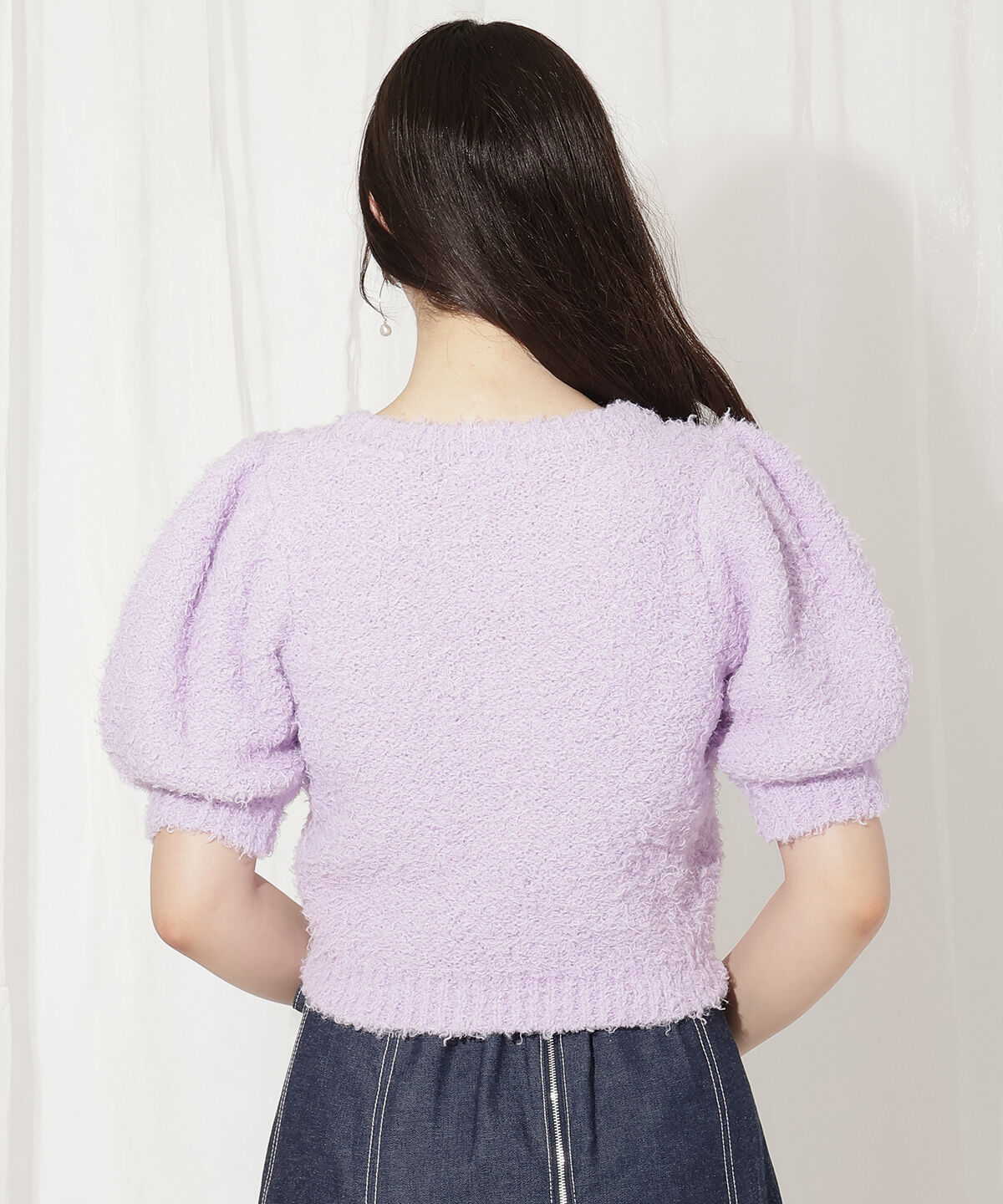 WILLSELECTION「リボンブローチ付きテディヤーンニット」|ニット・セーター|