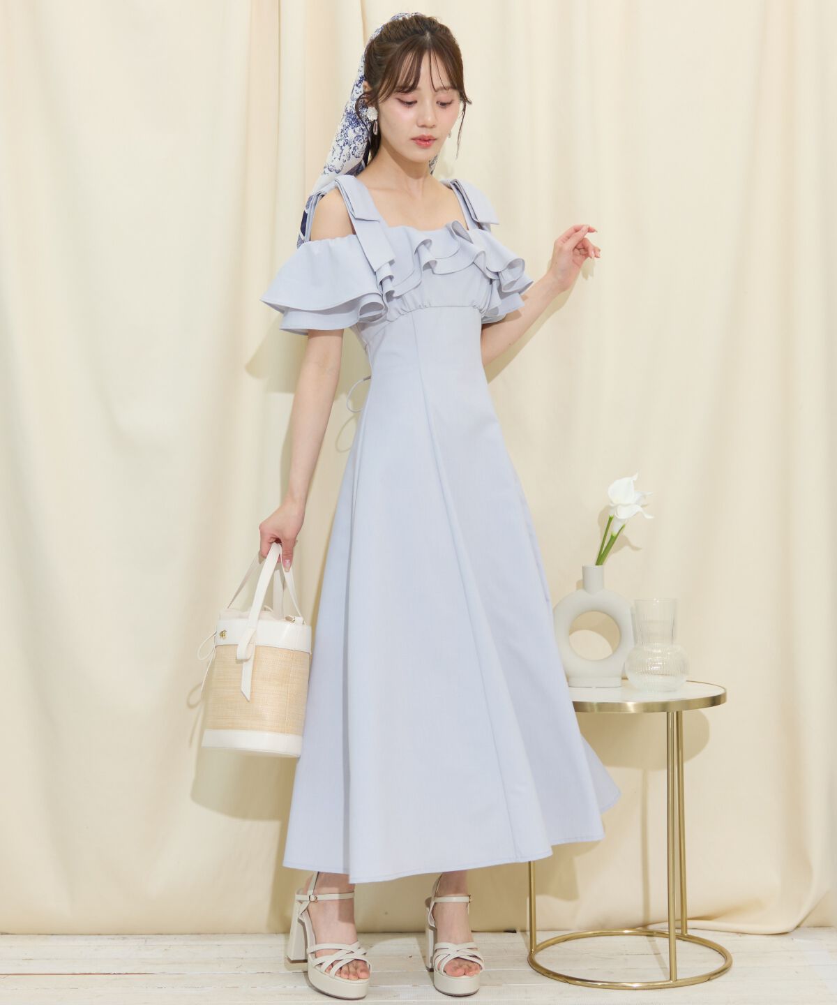 WILLSELECTION「ショルダーリボンラッフルワンピース」|ワンピース|