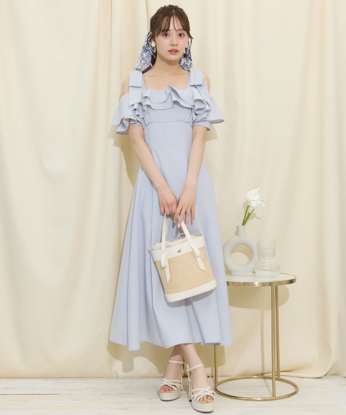 WILLSELECTION「ショルダーリボンラッフルワンピース」|ワンピース|