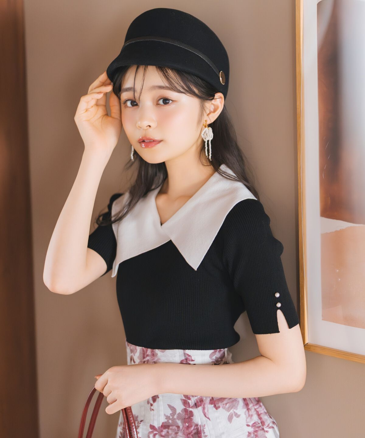 WILLSELECTION「アシメカラーリブニット」|ニット・セーター|ブラック