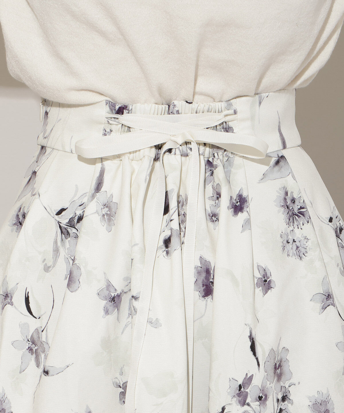 WILLSELECTION「フラワープリントボリュームタックスカート」|フレア|