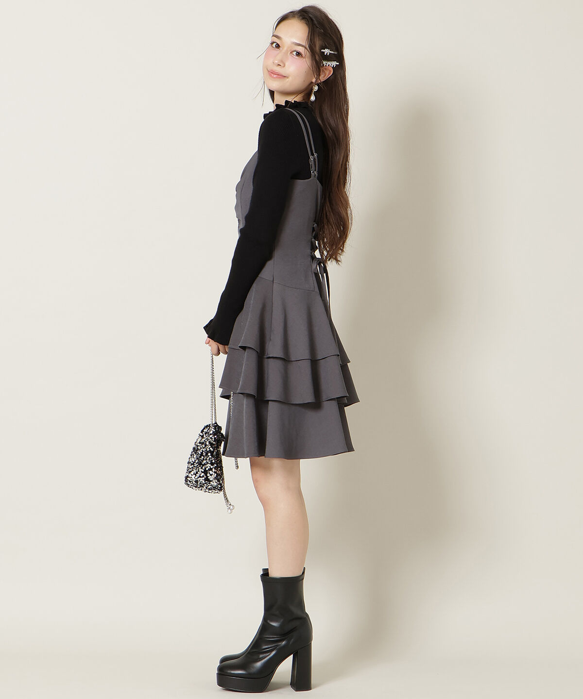 WILLSELECTION「ダブルストラップアシンメトリーワンピース」|ワンピース|