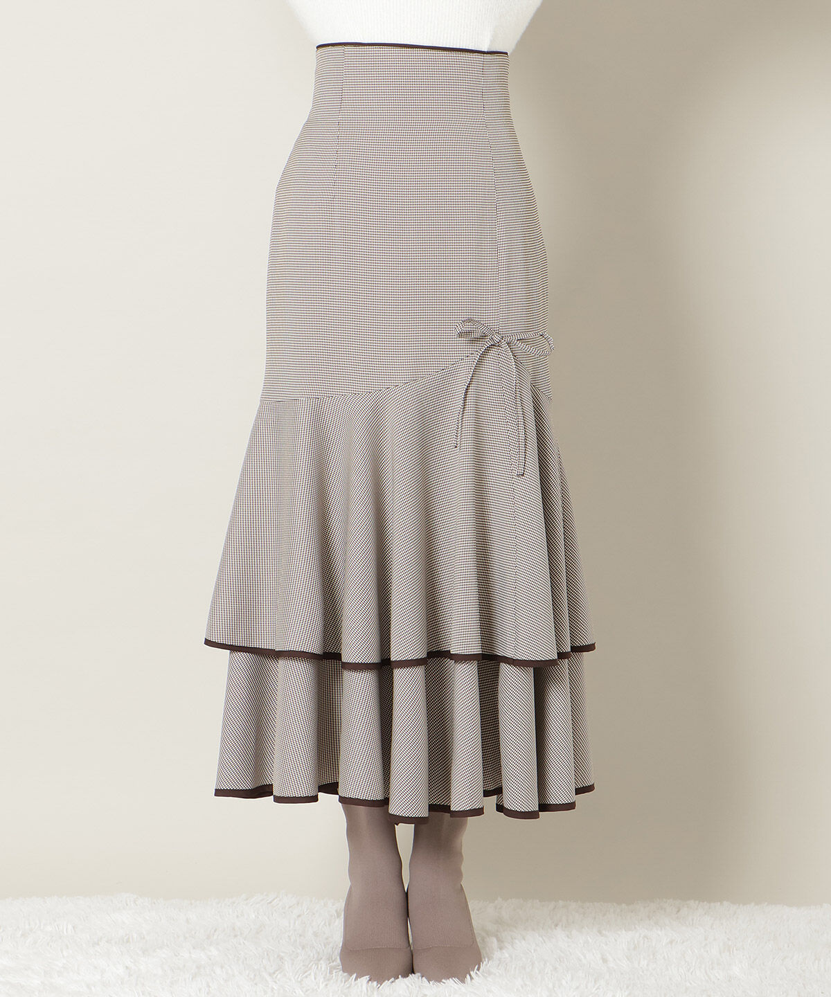 WILLSELECTION「パイピングヘムティアードスカート」|フレア|