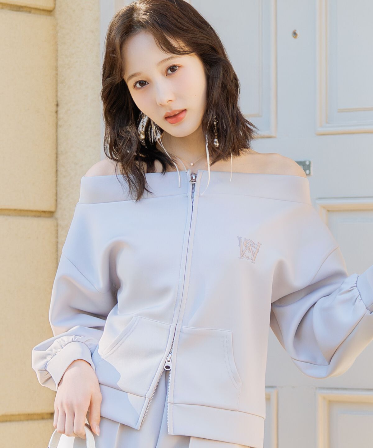 WILLSELECTION「ダブルZIPオフショルスウェットトップス」|その他|サックス