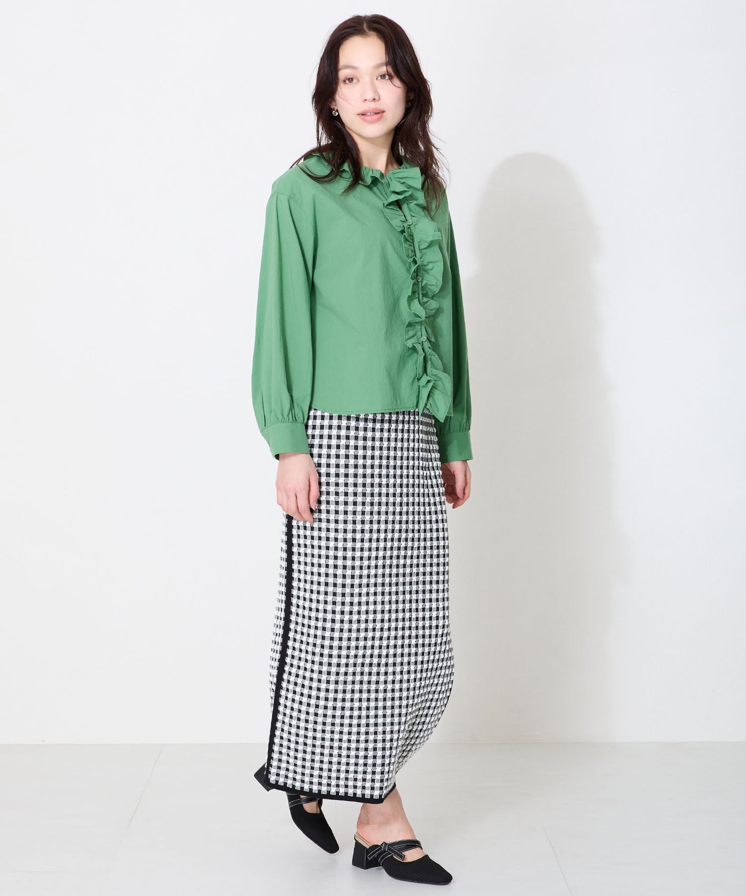 ORiental TRaffic「ニット&times;リボンミュールパンプス/51120 パンプス ミュール ニット 人気 売れてる」|パンプス|