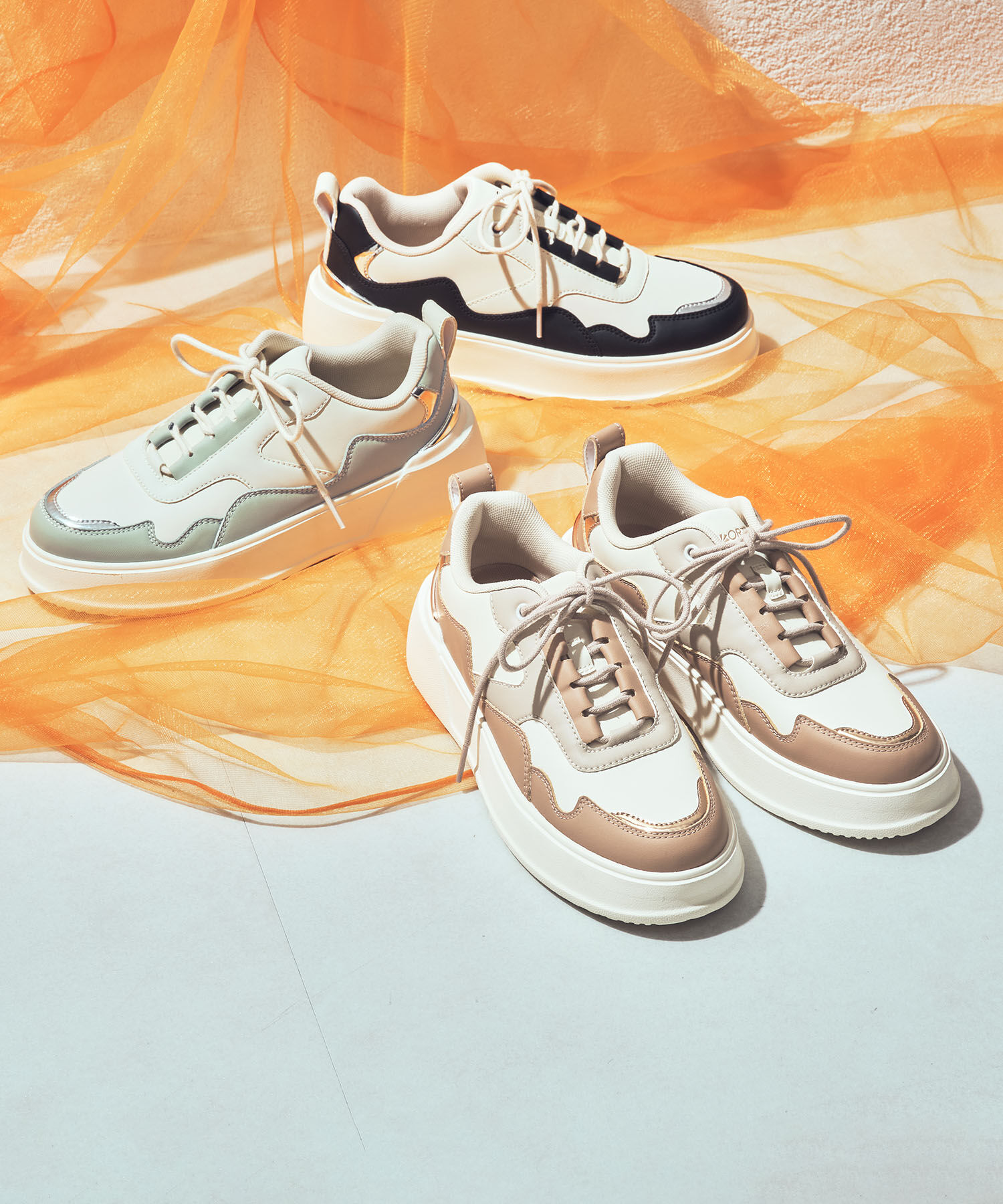 ORiental TRaffic「配色コートソールスニーカー/OT3756 スニーカー トレンド 人気 売れてる」|スニーカー|BEIGE