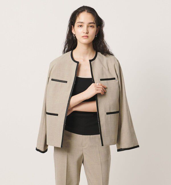 UNITED ARROWS「Spiree ASAMI ノーカラー ジャケット」|ノーカラージャケット|NATURAL