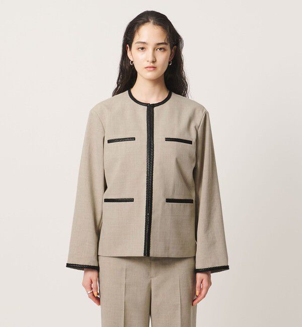 UNITED ARROWS「Spiree ASAMI ノーカラー ジャケット」|ノーカラージャケット|