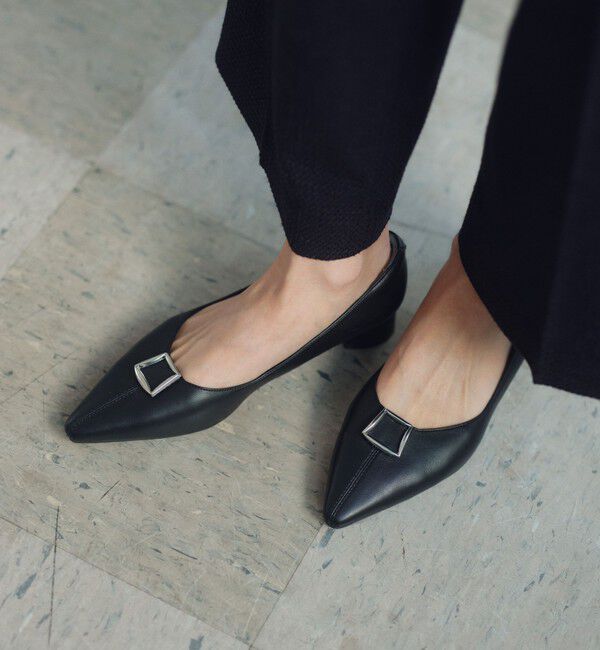 UNITED ARROWS green label relaxing「ポインテッド バックル パンプス 晴雨兼用 撥水」|パンプス|BLACK