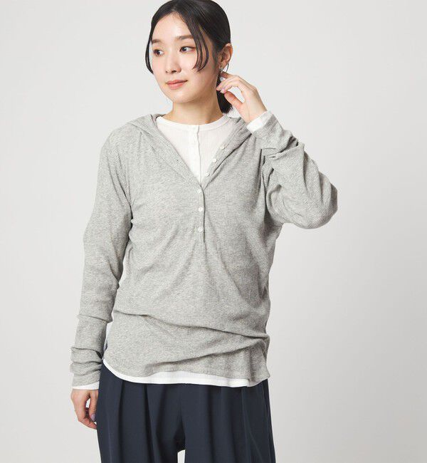 UNITED ARROWS green label relaxing「【WEB限定】＜at ease＞シアーテレコ フード ロングスリーブ カットソー」|Tシャツ・カットソー|