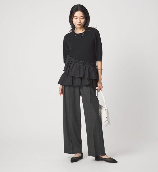 UNITED ARROWS green label relaxing「［size SHORT/TALLあり］Daily Chic コンフィ― ワイド パンツ」|スラックス|