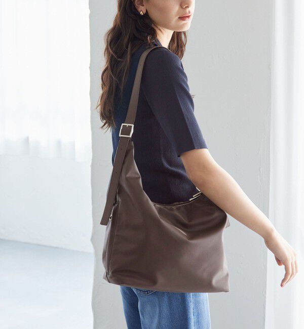 UNITED ARROWS green label relaxing「【WEB限定】＜PARTE＞ダブルバックル 2WAYショルダーバッグ  はっ水」|ショルダー・メッセンジャー|MD.BROWN