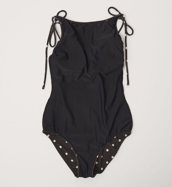 UNITED ARROWS green label relaxing「ハイネックWリボン ドット柄 ワンピース スイムウェア / 水着」|その他|