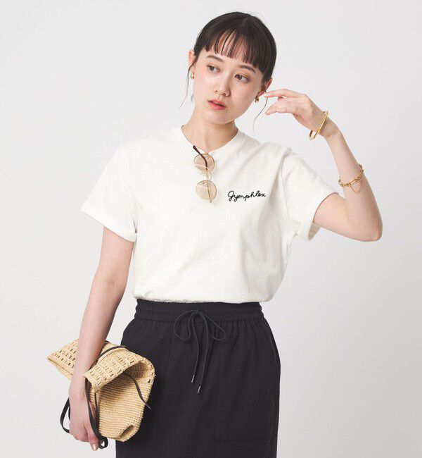 UNITED ARROWS green label relaxing「＜Gymphlex＞ショートスリーブ エンブロイダリー Tシャツ」|Tシャツ・カットソー|OFF WHITE
