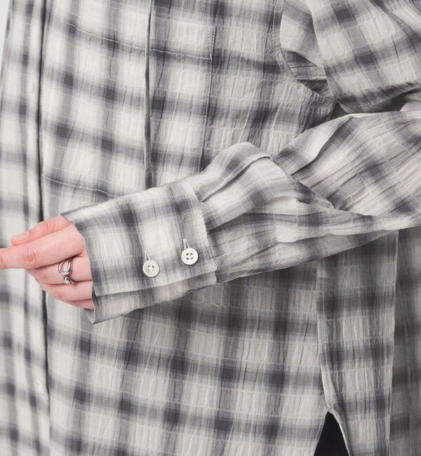 UNITED ARROWS green label relaxing「【WEB限定】＜at ease＞フード チェック シャツ」|シャツ・ブラウス|