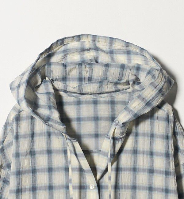 UNITED ARROWS green label relaxing「【WEB限定】＜at ease＞フード チェック シャツ」|シャツ・ブラウス|
