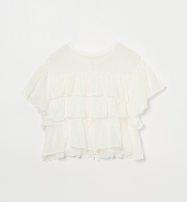 EMMEL REFINES「＜EMMEL REFINES＞EM ティアードフリル シアー カーディガン」|カーディガン|