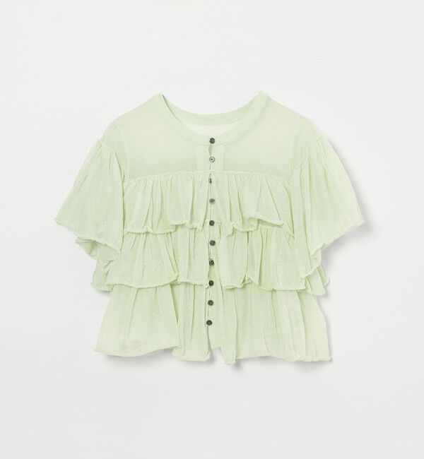 EMMEL REFINES「＜EMMEL REFINES＞EM ティアードフリル シアー カーディガン」|カーディガン|