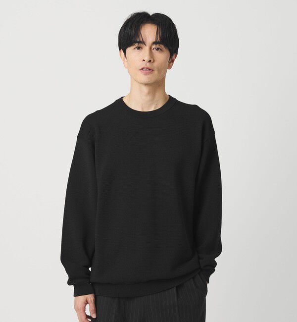 BEAUTY&YOUTH UNITED ARROWS「パール ステッチ フォルム クルーネック ニット ウォシャブル」|ニット・セーター|