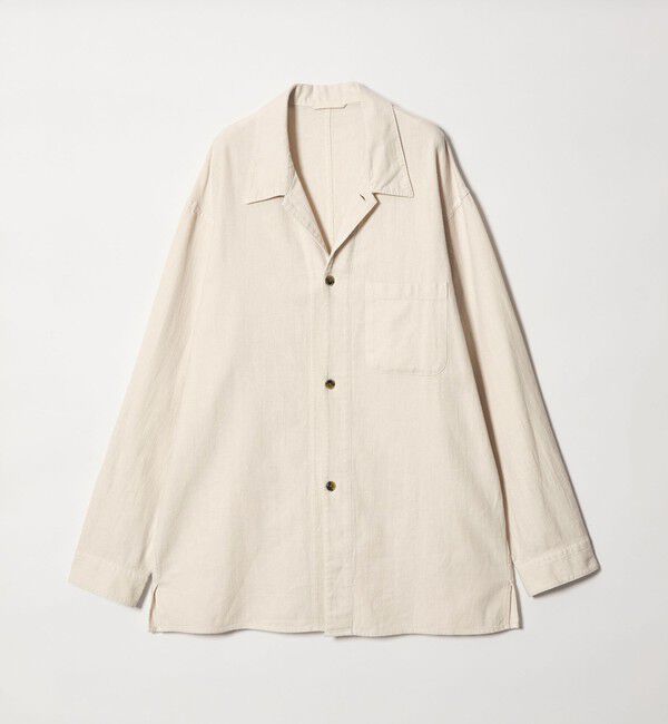STEVEN ALAN「＜Steven Alan＞ CL クレープ オープンカラー オーバー シャツ」|シャツ・ブラウス|NATURAL