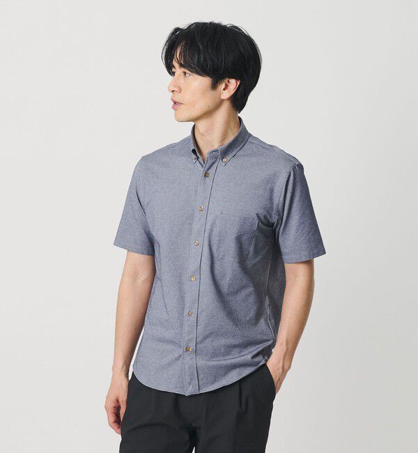 BEAUTY&YOUTH UNITED ARROWS「クイック ストレッチ シャンブレー ボタンダウン 半袖シャツ SLIM型 吸水速乾機能付き」|シャツ・ブラウス|