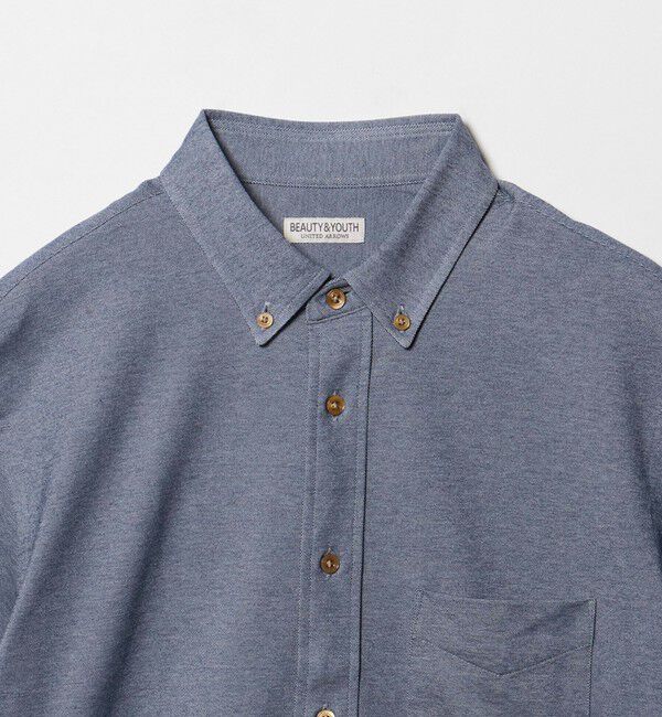 BEAUTY&YOUTH UNITED ARROWS「クイック ストレッチ シャンブレー ボタンダウン 半袖シャツ SLIM型 吸水速乾機能付き」|シャツ・ブラウス|