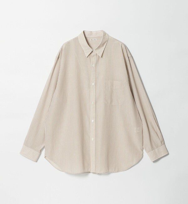 STEVEN ALAN「＜Steven Alan＞ 100 ガスボイル ストライプ レギュラーカラー シャツ LOOSE」|シャツ・ブラウス|MD.BROWN