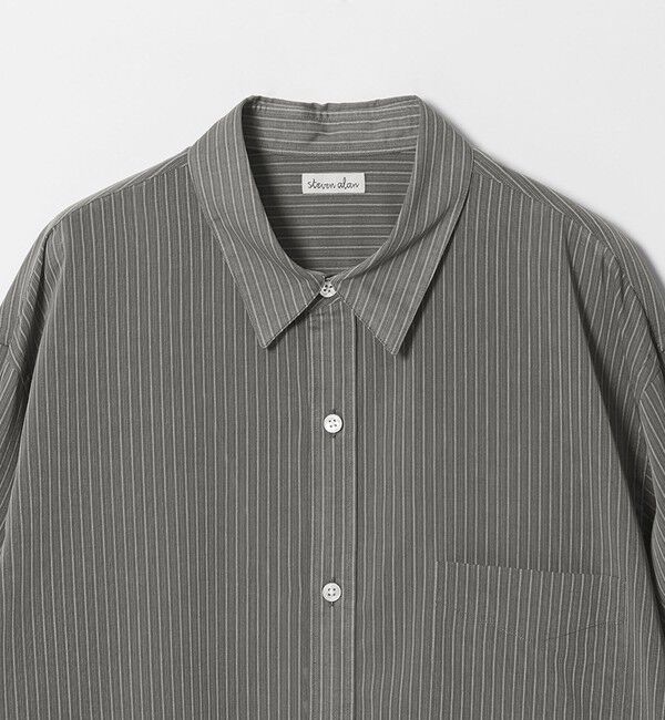 STEVEN ALAN「＜Steven Alan＞ 100 ガスボイル ストライプ レギュラーカラー シャツ LOOSE」|シャツ・ブラウス|