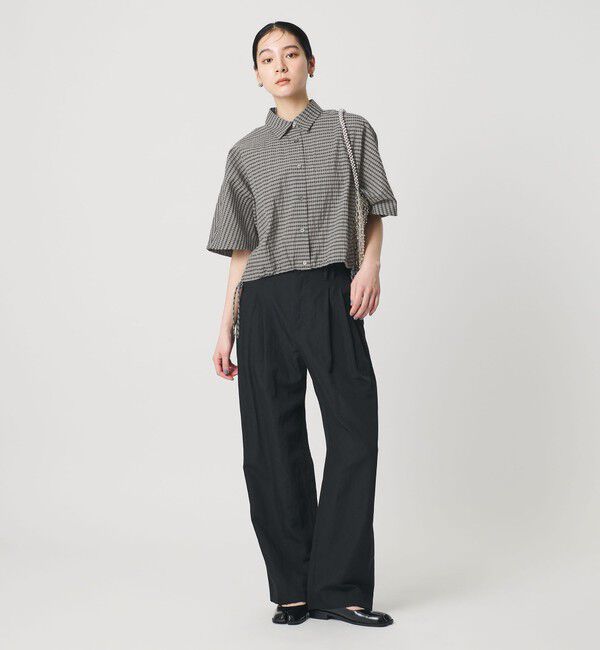 BEAUTY&YOUTH UNITED ARROWS「チェック ドローストリング シャツ ウォッシャブル」|シャツ・ブラウス|LT.GRAY