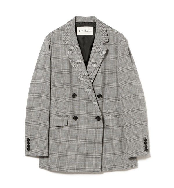Ray BEAMS 「チェック 4ボタン W ジャケット」|テーラードジャケット|
