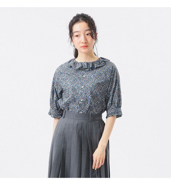 BEAMSBOY「リバティ フリル 5分袖 シャツ」|シャツ・ブラウス|