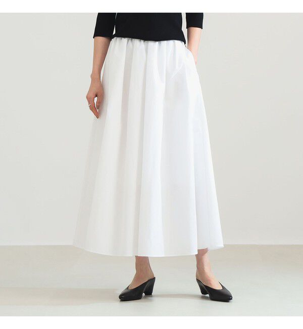 Demi-Luxe BEAMS 「コットン ナイロン タック ギャザー スカート」|スカート|