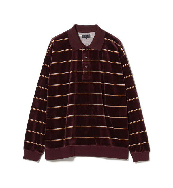 BEAMS「ワイドフィット ベロア ボーダー ポロシャツ」|ポロシャツ|