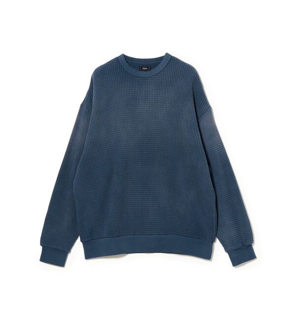 BEAMS「ワイドフィット フェード ヘビーウェイトワッフル Tシャツ」|Tシャツ・カットソー|NAVY