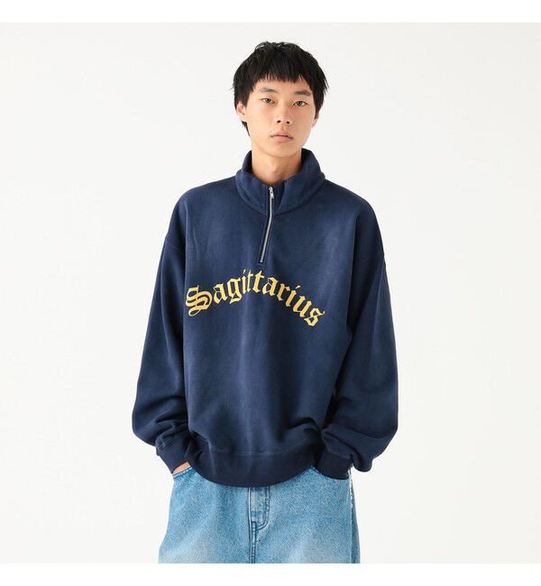 BEAMS「ワイドショートフィット フェード プルオーバー スウェット」|スウェット・ジャージ|NAVY