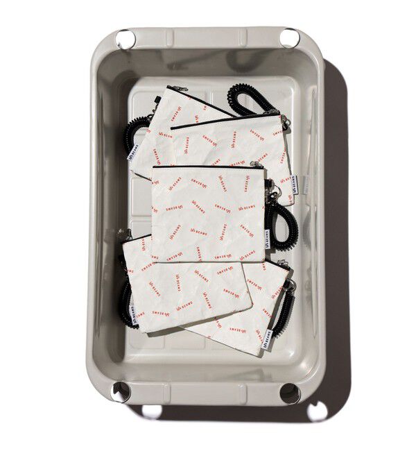 BEAMS「モノグラム ポーチ S」|ポーチ|WHITE