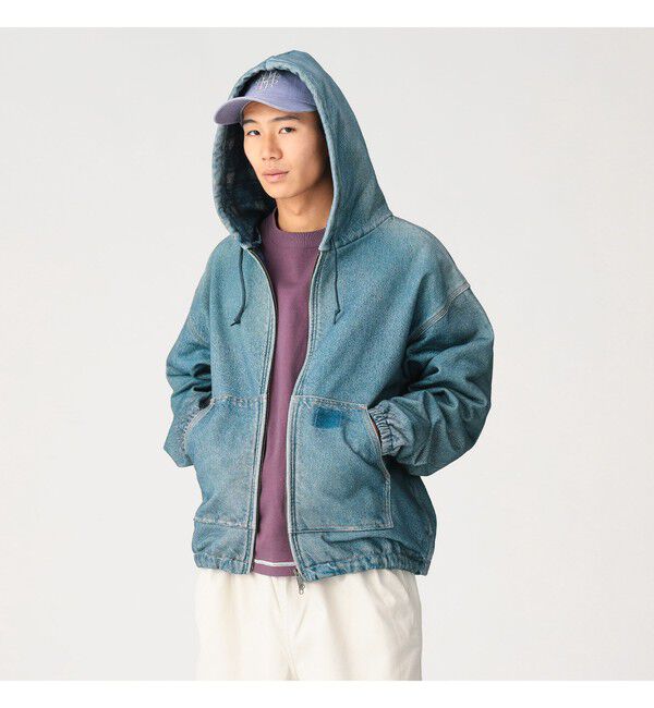 BEAMS「モック プリント フーディ」|ブルゾン・スタジャン|