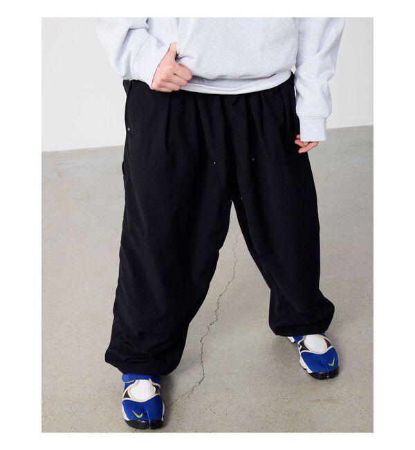 BEAMS「ワイド ダブルニー イージーパンツ」|チノ|NAVY