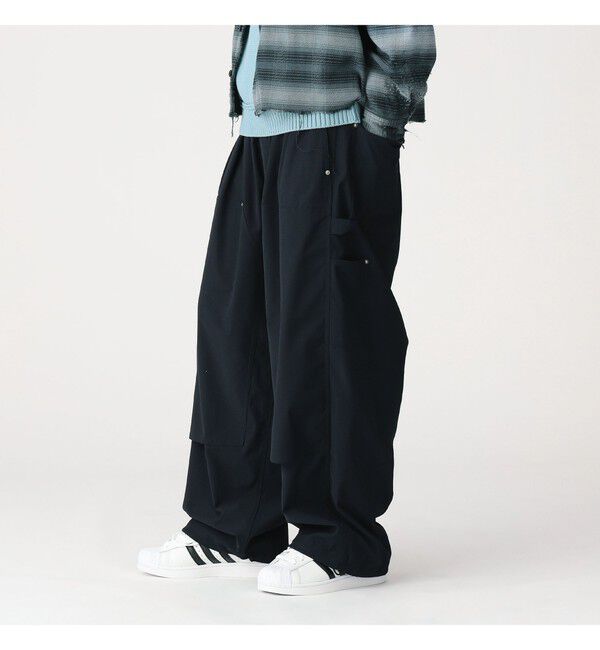 BEAMS「ワイド ダブルニー イージーパンツ」|チノ|