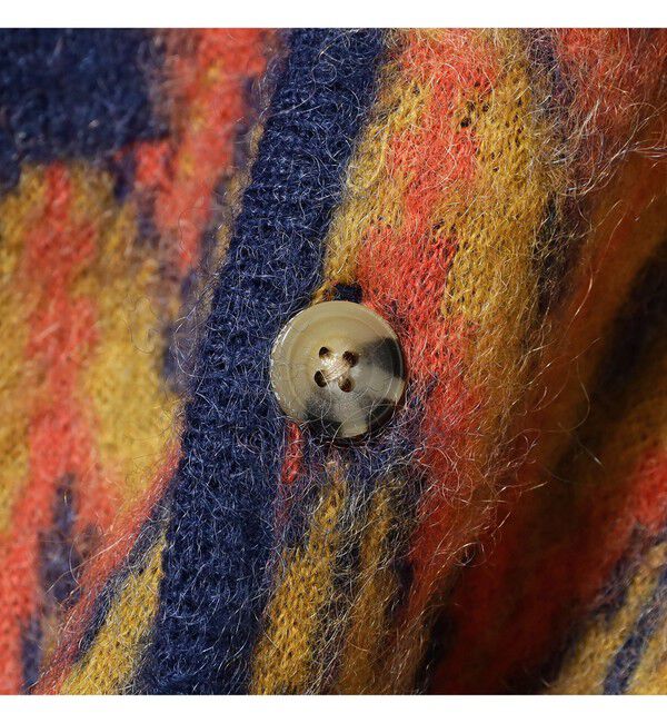 BEAMS PLUS「Cardigan Double Jacquard Chevron Pattern」|ニット・セーター|