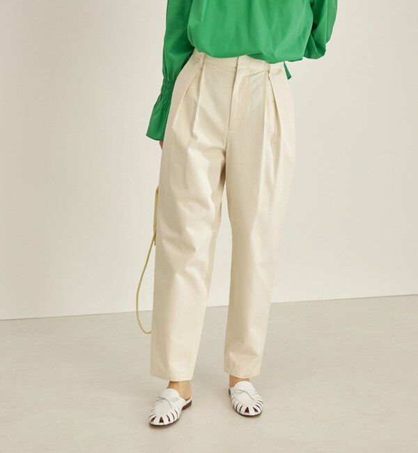 SHIPS for women「〈手洗い可能〉綿 ギャバ マーベルト タック パンツ◇」|その他|