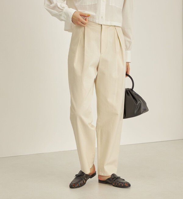 SHIPS for women「〈手洗い可能〉綿 ギャバ マーベルト タック パンツ◇」|その他|