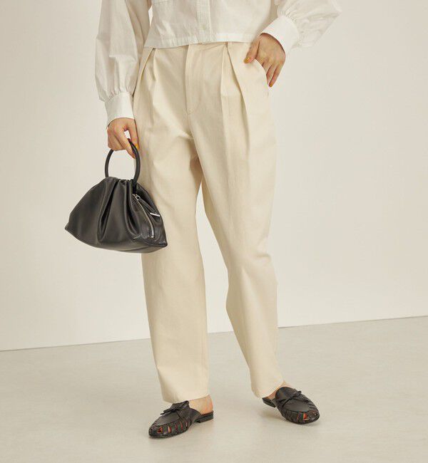 SHIPS for women「〈手洗い可能〉綿 ギャバ マーベルト タック パンツ◇」|その他|