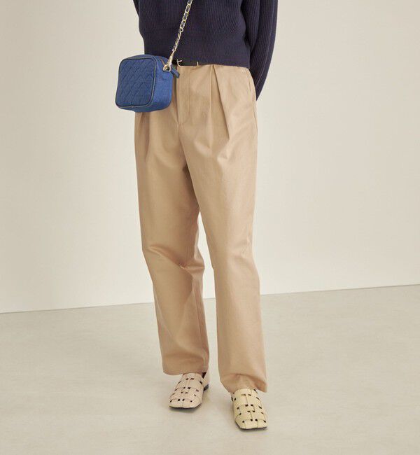 SHIPS for women「〈手洗い可能〉綿 ギャバ マーベルト タック パンツ◇」|その他|